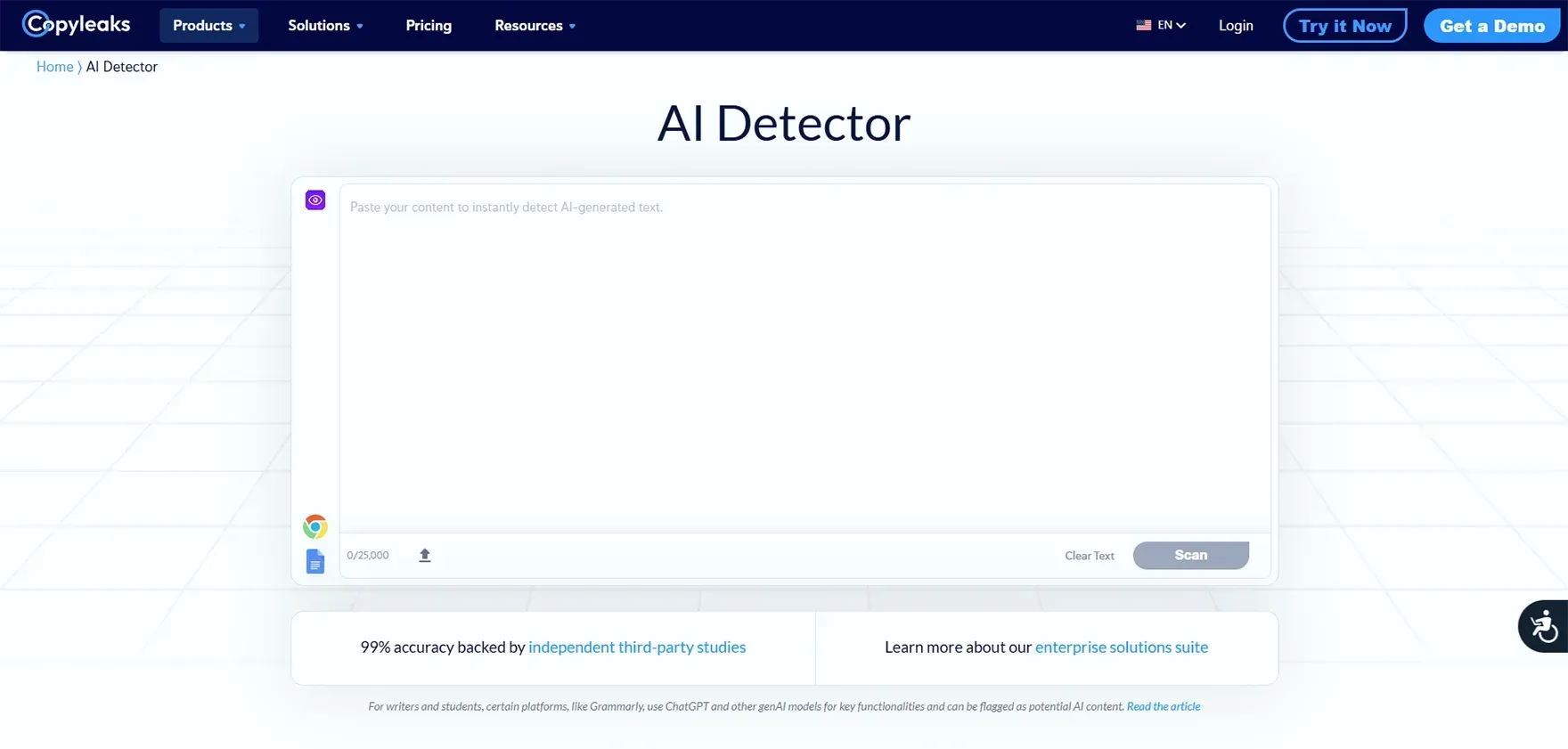 Copyleaks AI detector