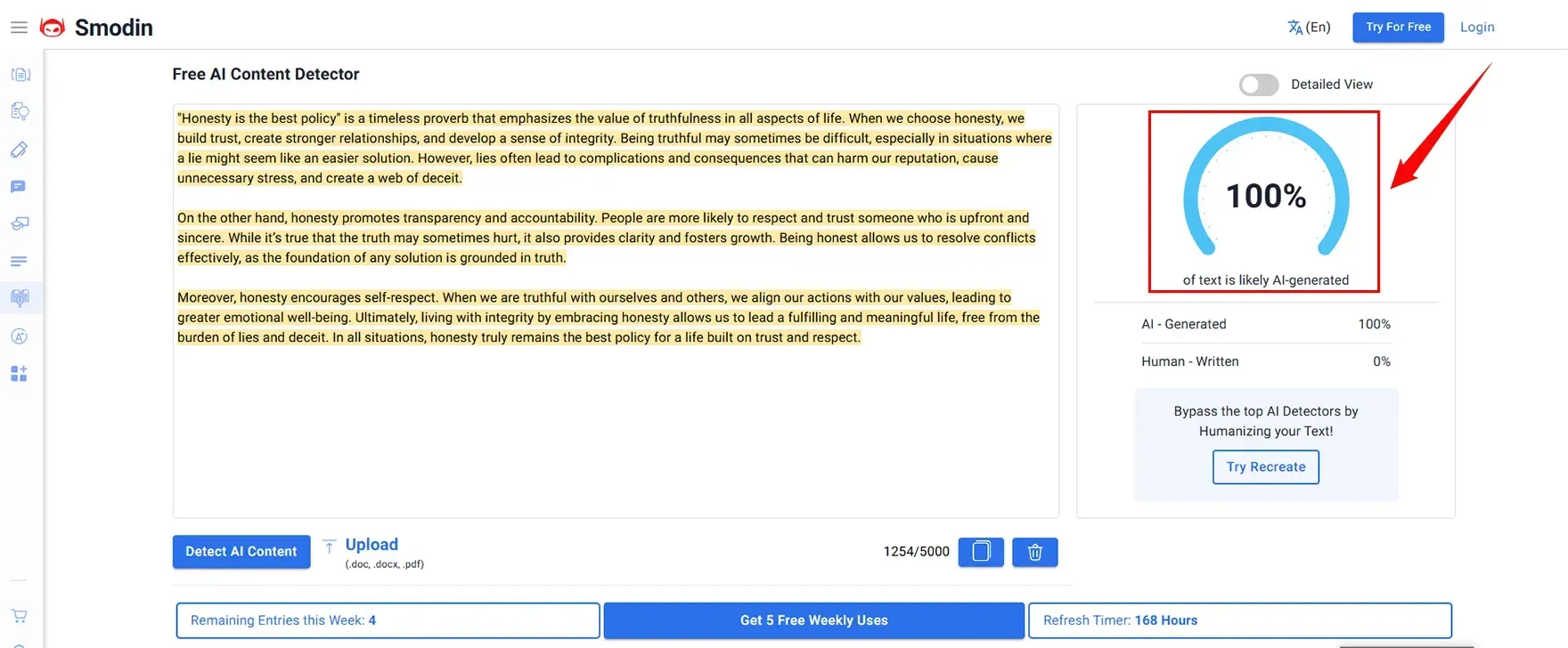 First Analysis by Smodin IO