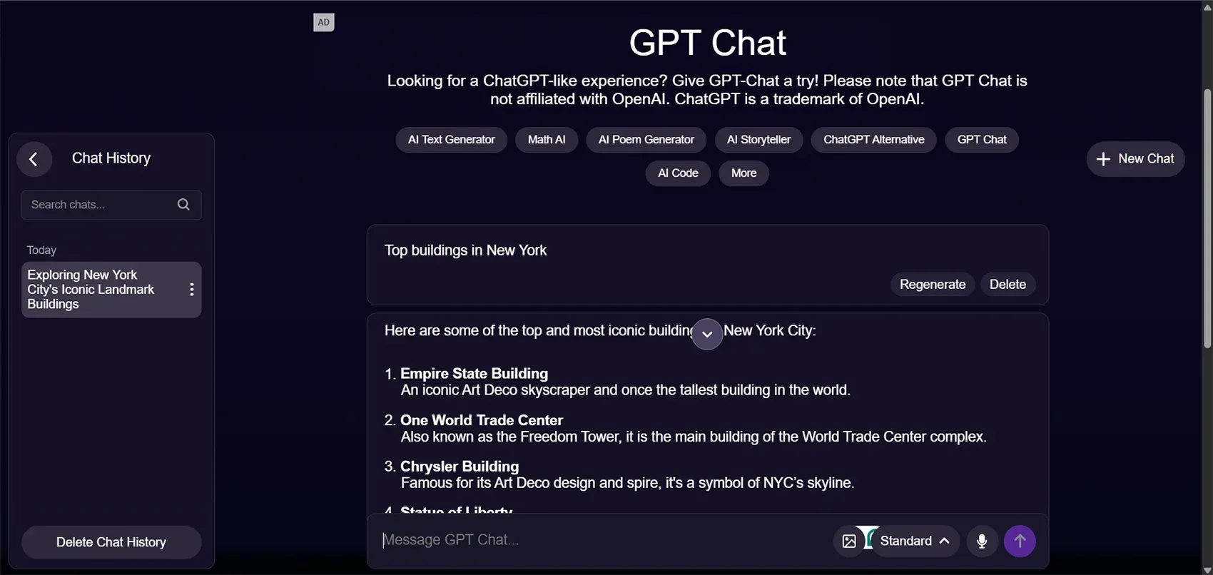 First off, create content on DeepAi.