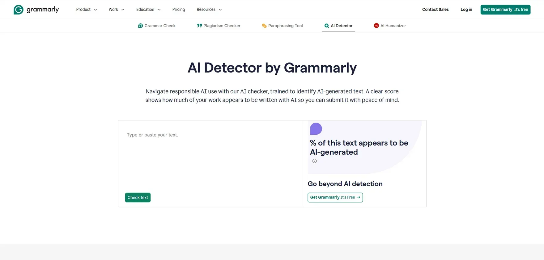 Grammarly AI detector