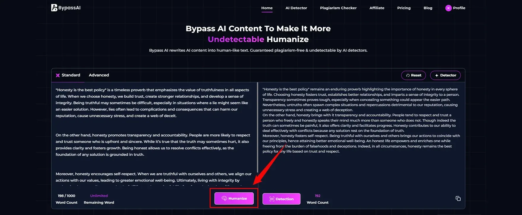 Humanization of the Text