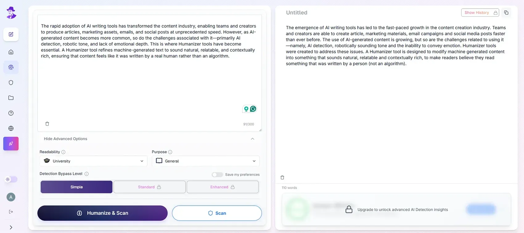 Humanize the content