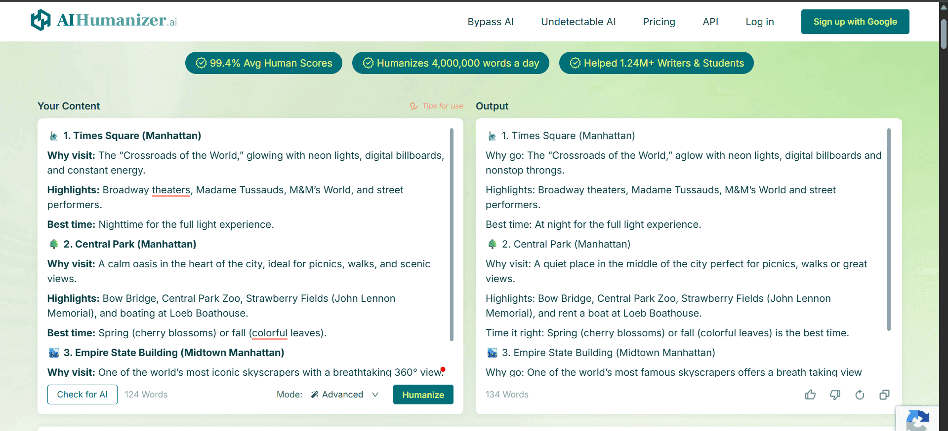 Humanize ChatGPT Content on AIHumanizer.ai