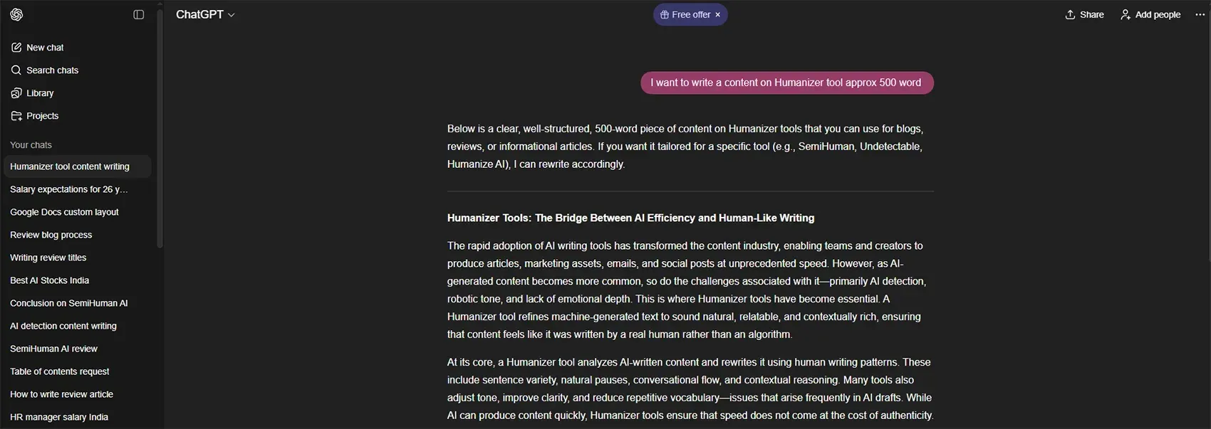  Write content through ChatGPT